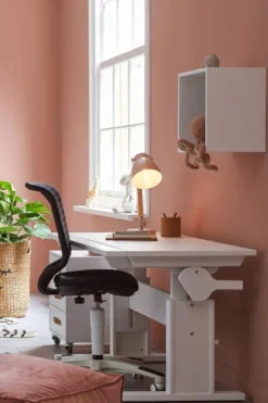 Lifetime Schreibtisch 120cm höhenverstellbar/schrägstellbar weiß lackiert