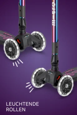 Micro Scooter Maxi Micro Deluxe Foldable LED Neochrome Purple
