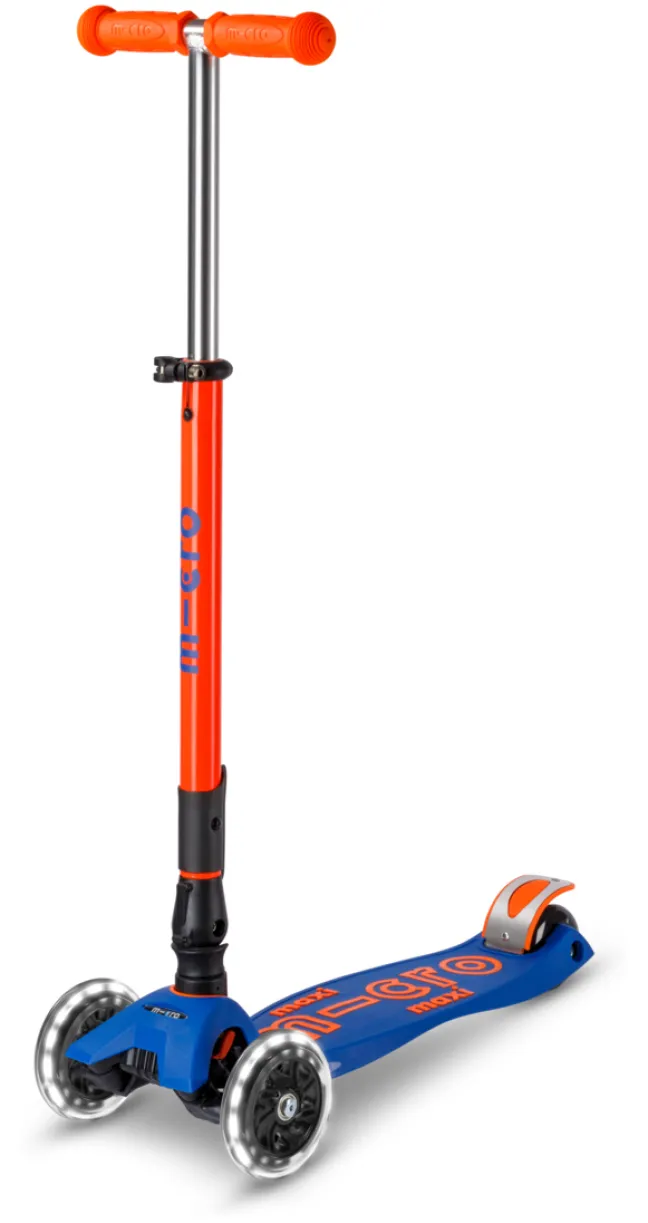 Micro Scooter Maxi Micro Deluxe Foldable neon LED blaze orange