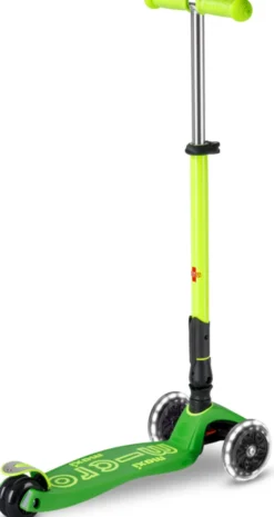 Micro Scooter Maxi Micro Deluxe Foldable neon LED parrot green