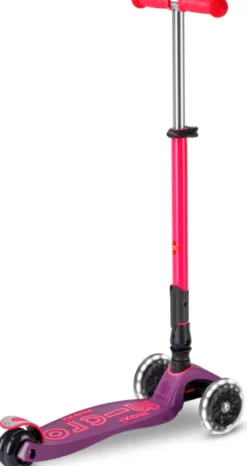 Micro Scooter Maxi Micro Deluxe Foldable neon LED ultra pink