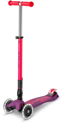 Micro Scooter Maxi Micro Deluxe Foldable neon LED ultra pink