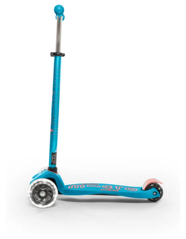 Micro Scooter maxi micro Deluxe LED aqua