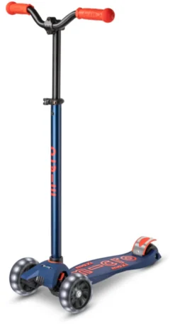 Micro Scooter maxi micro deluxe pro LED navy red