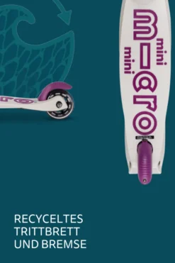 Micro Scooter Mini Micro Deluxe Foldable ECO LED Tulip Purple