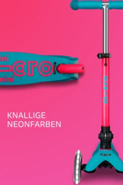 Micro Scooter Mini Micro Deluxe Foldable Neon LED Marine Pink