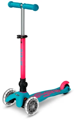 Micro Scooter Mini Micro Deluxe Foldable Neon LED Marine Pink