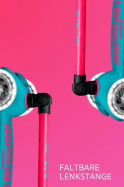 Micro Scooter Mini Micro Deluxe Foldable Neon LED Marine Pink