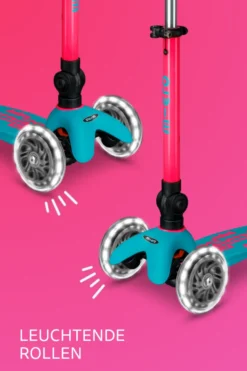 Micro Scooter Mini Micro Deluxe Foldable Neon LED Marine Pink