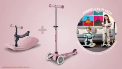Micro Scooter mini micro Deluxe Rock & Go LED dusty rose