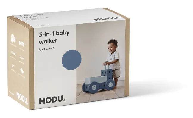 MODU® 3in1 Lauflernwagen dunkelblau/hellblau