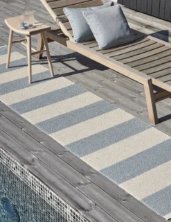 Pappelina Teppich Bob Blue Fog Vanilla 70 x 225 cm BO3H722