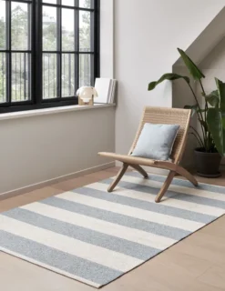 Pappelina Teppich Bob Blue Fog Vanilla 70 x 225 cm BO3H722
