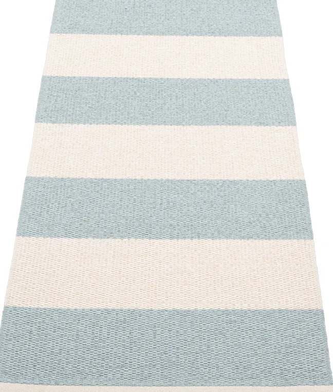 Pappelina Teppich Bob Blue Fog Vanilla 70 x 150 cm BO3H715