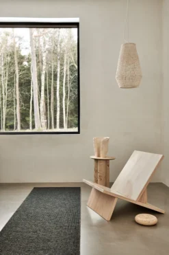 Pappelina Teppich Emm Black/Linen Metallic 70 x 300 cm EMMX730