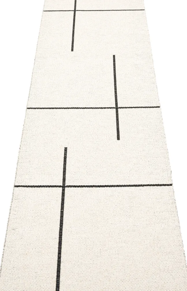 Pappelina Teppich Fred Black Vanilla 70 x 270 cm FRX727
