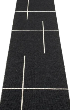 Pappelina Teppich Fred Black Vanilla 70 x 270 cm FRX727