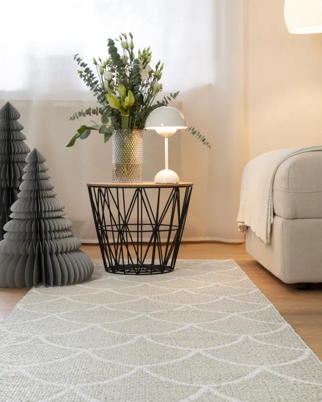 Pappelina Teppich Kotte Linen/Vanilla 70 x 50 cm KE9F705