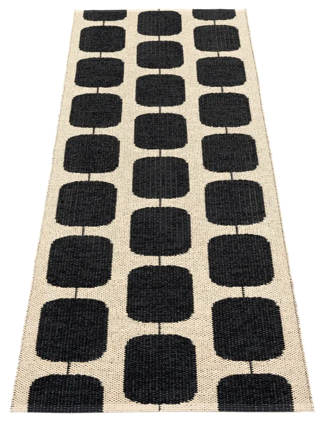 Pappelina Teppich Sten Black Cream 70 x 200 cm STX720