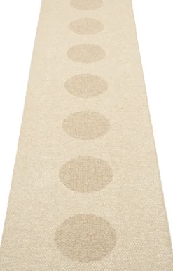 Pappelina Teppich VERA 2.0 Bio Edition Beige/Beige Metallic 70 x 280 cm V26E728