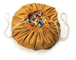 Play&Go Organic 2 in 1 Spielzeugsack Ø140cm Grid Gelb Sale