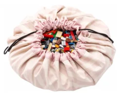 Play&Go Prints 2 in 1 Spielzeugsack Ø140cm pink gestreift