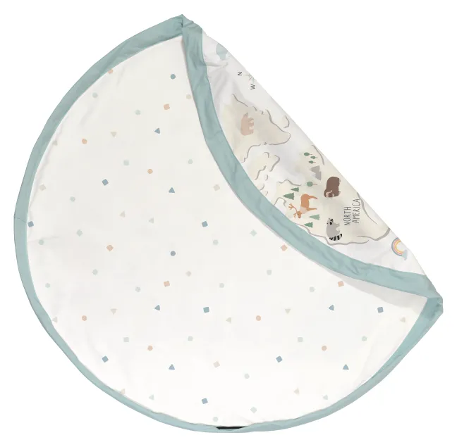 Play&Go Prints 2 in 1 Spielzeugsack Ø140cm Weltkarte bunt