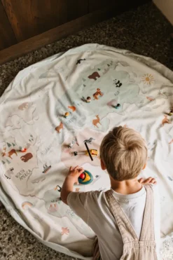 Play&Go Prints 2 in 1 Spielzeugsack Ø140cm Weltkarte bunt