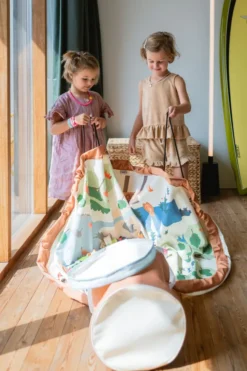 Play&Go Soo Spielmatte Ø140cm mit Stauraum Eimer zoo