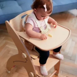 QuarttoLino® multifunktionaler Kinderhochstuhl aus Holz Braun Sale