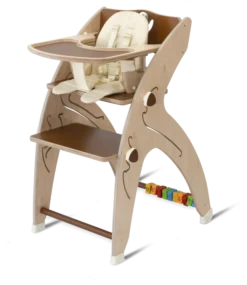QuarttoLino® multifunktionaler Kinderhochstuhl aus Holz Braun Sale
