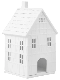 räder Lichthaus Fachwerkhaus groß Porzellan weiß