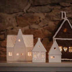 räder Lichthaus Lebkuchenhaus groß Porzellan weiß