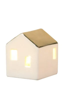 räder Mini LED Lichthaus mittel Porzellan weiß