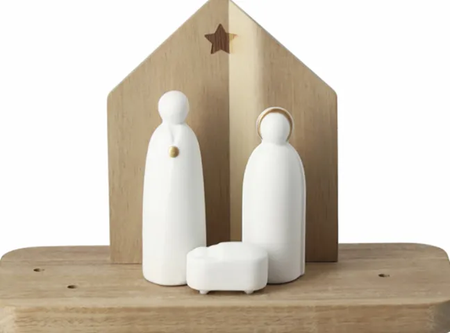 räder Weihnachtslandschaft Krippe Porzellan weiß