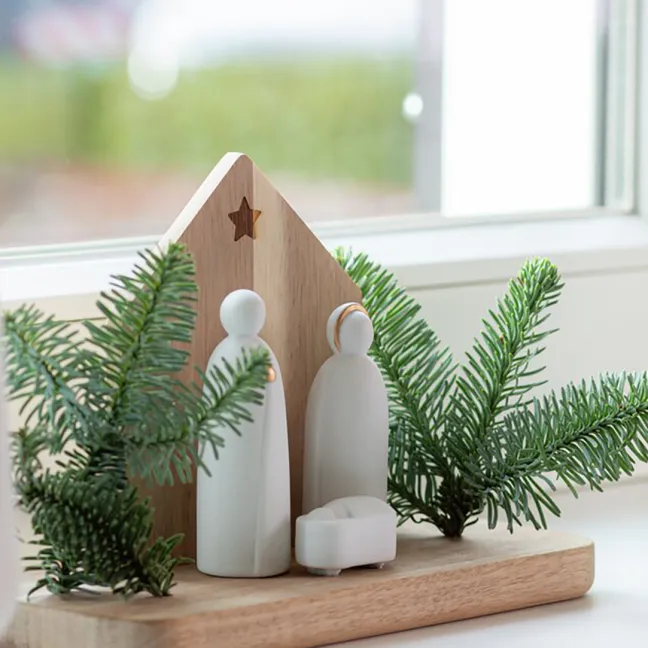 räder Weihnachtslandschaft Krippe Porzellan weiß