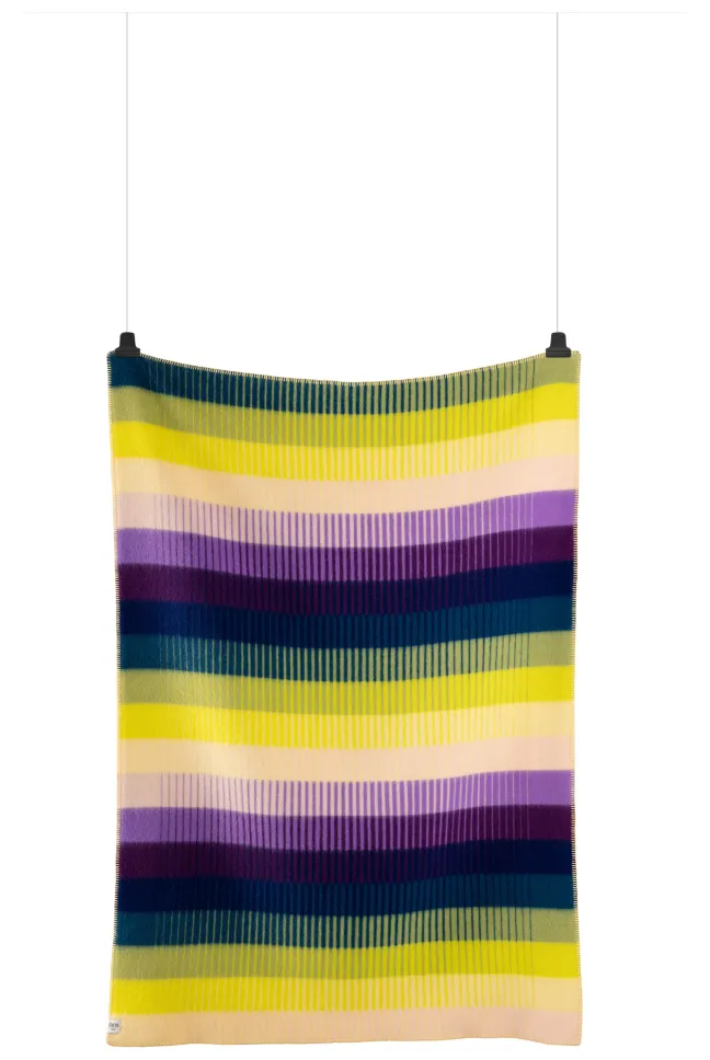 Roros Tweed ÅSMUND GRADIENT Lammwolldecke 200 x 135 cm gelb/blau 4252
