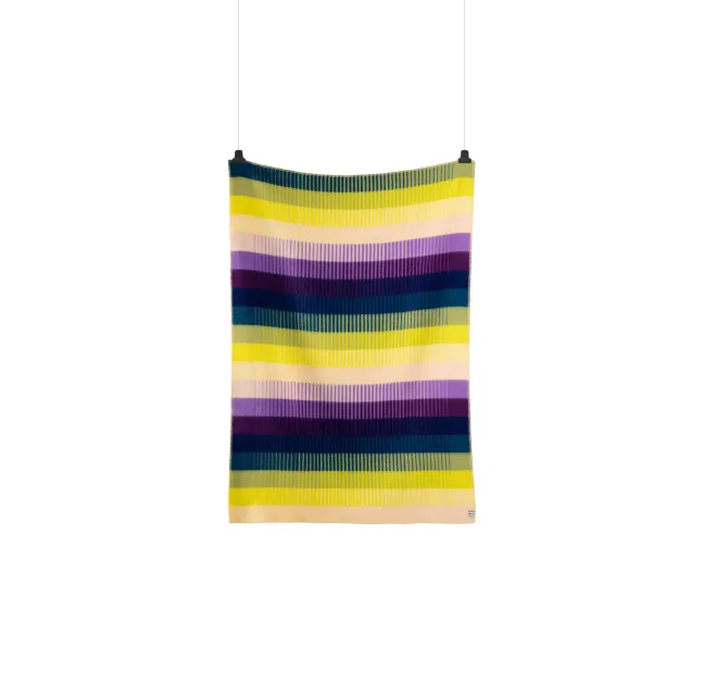 Roros Tweed ÅSMUND GRADIENT Lammwolldecke 200 x 135 cm gelb/blau 4252