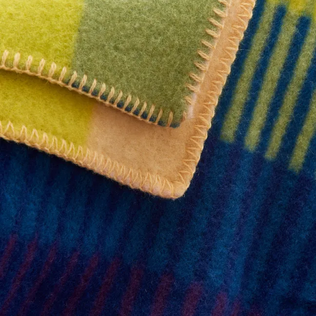 Roros Tweed ÅSMUND GRADIENT Lammwolldecke 200 x 135 cm gelb/blau 4252