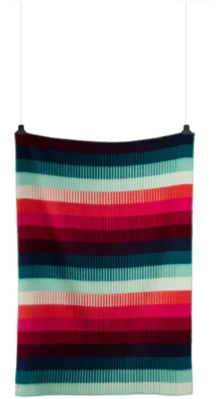 Roros Tweed ÅSMUND GRADIENT Lammwolldecke 200 x 135 cm rot/türkis 4253
