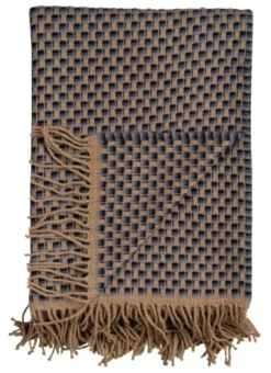 Roros Tweed ISAK Lammwolldecke 150 x 210cm Far Away Blue Throw 5354