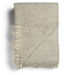 Roros Tweed KATTEFOT Wolldecke 220 x 140cm hellgrau meliert 55404