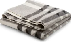 Roros Tweed KVAM Lammwolldecke 135 x 200cm grau 5211