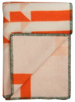 Roros Tweed KVAM Lammwolldecke 135 x 200cm orange 5212
