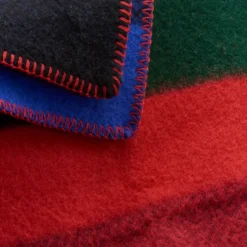 Roros Tweed MIKKEL Wolldecke 135x200cm blau/rot 3751