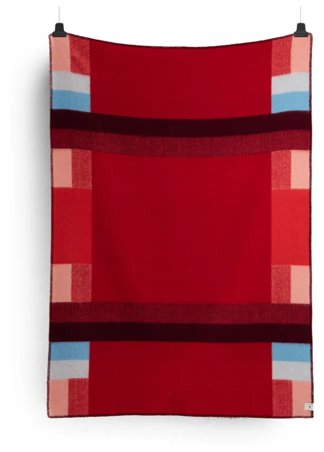 Roros Tweed MIKKEL Wolldecke 135x200cm rot 3754