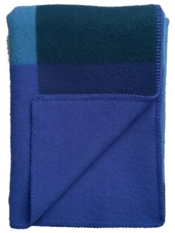 Roros Tweed SYNDIN Lammwolldecke 135 x 200cm blau 1953