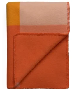 Roros Tweed SYNDIN Lammwolldecke 135 x 200cm orange 1955