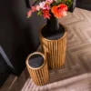 Rubjerg Design Blumentisch Slate 2er Set rund Akazie/Schiefer