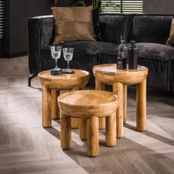 Rubjerg Design Couchtisch 3er Set Akazie massiv natur Sale
